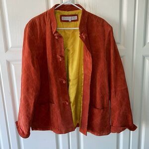 Gretchen Scott Suede Jacket Womens Size: XL Apricot Orange